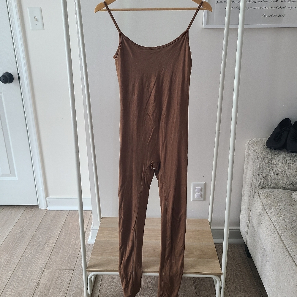 Brown Sleeveless Jumpsuit